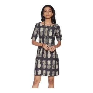 Bombay Paisley by Westside Navy Pineapple Print Dress Small